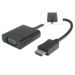 Prevodník HDMI na VGA se zvukem 3,5mm stereo jack černý