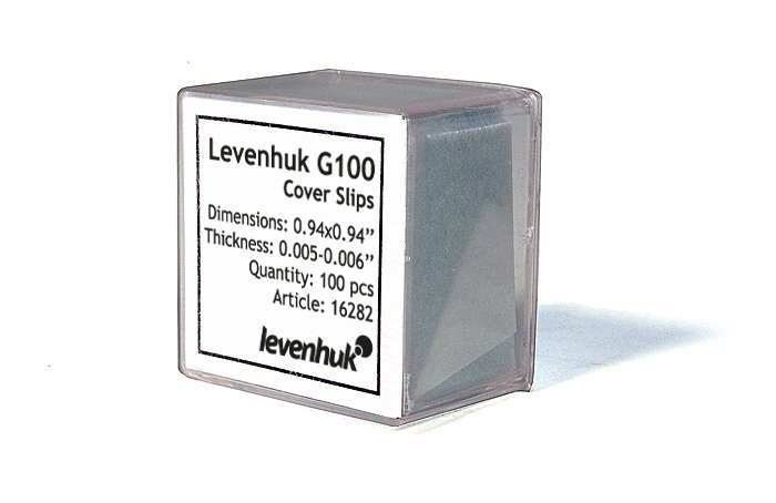 Prislusenstvo-Levenhuk-G100-Sada-krycich-skel-100ks Príslušenstvo Levenhuk G100 Sada krycích skel 100ks – Obrázok 1