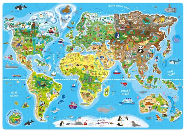 Puzzle Popular Popular - Mapa sveta, 160 ks – CZ – Obrázok 3
