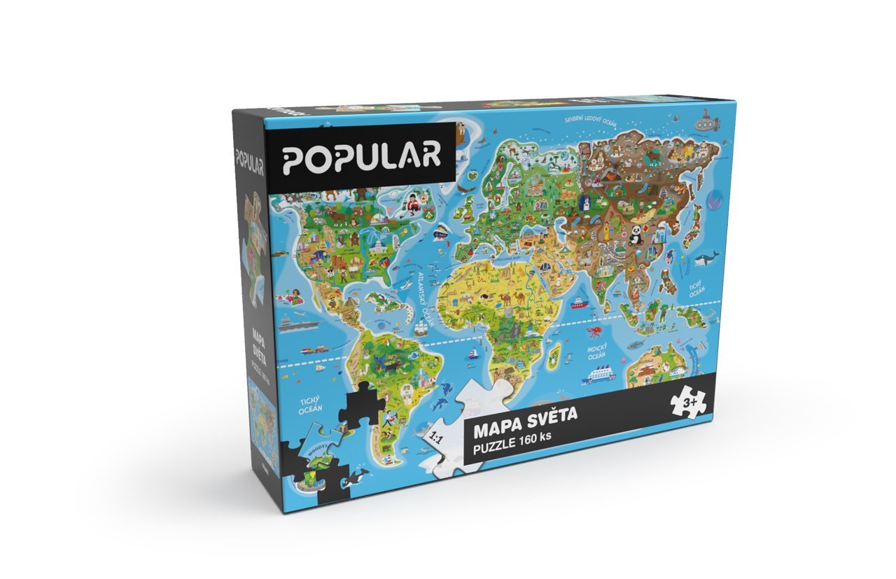 Puzzle-Popular-Popular-Mapa-sveta-160-ks-–-CZ Puzzle Popular Popular - Mapa sveta, 160 ks – CZ – Obrázok 1