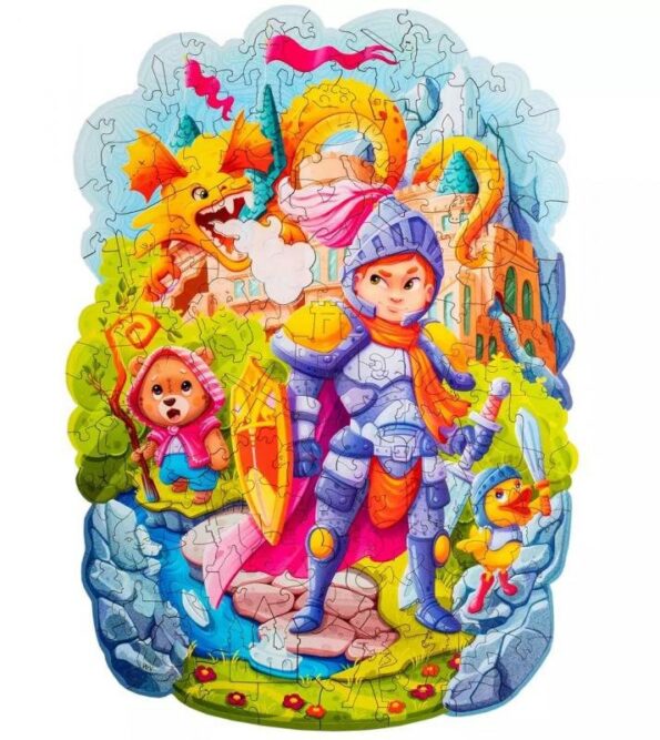 Puzzle Puzzler Puzzler drevené, farebné - Statočný rytier – Obrázok 2