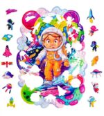 Puzzle Puzzler Puzzler drevené, farebné - Vesmírny dobrodruh – Obrázok 3