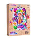 Puzzle Puzzler Puzzler drevené, farebné - Vesmírny dobrodruh – Obrázok 4
