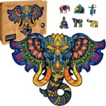 Puzzle Puzzler drevené, farebné – Posvätný slon