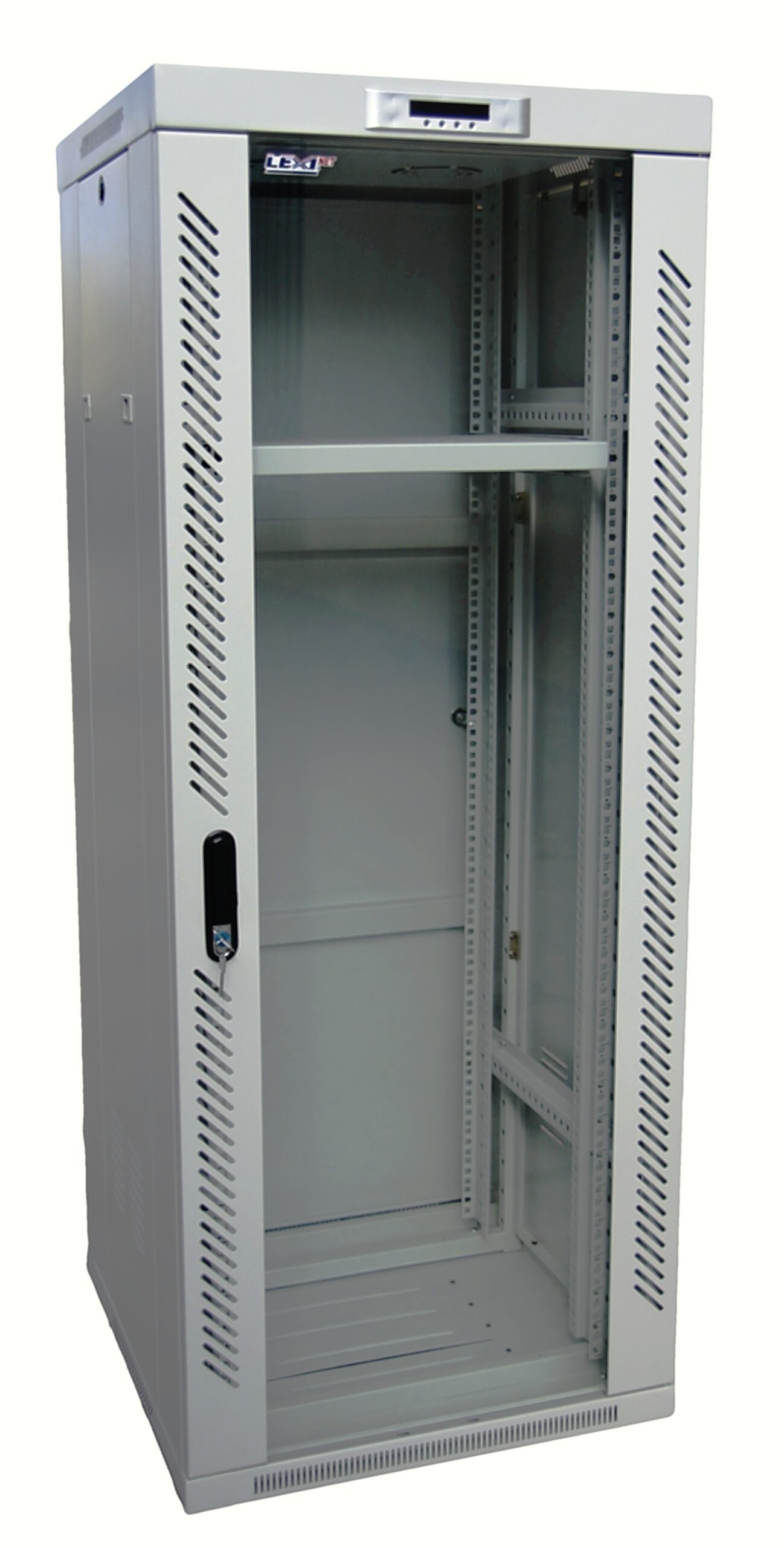 Rack-LEXI-Net-19-stojanovy-37U-600x800-presklene-dvere-sedy-rozoberatelny Rack LEXI-Net 19 '' stojanový 37U / 600x800 presklené dvere, šedý, rozoberateľný – Obrázok 1