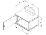 Rack Triton 19" 9U/400mm, FLAT-PACK (rozložený), prosklené dveře, šedý – Obrázok 2