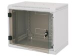 Rack Triton 19" jednodílný 15U/400mm prosklené dveře, šedý