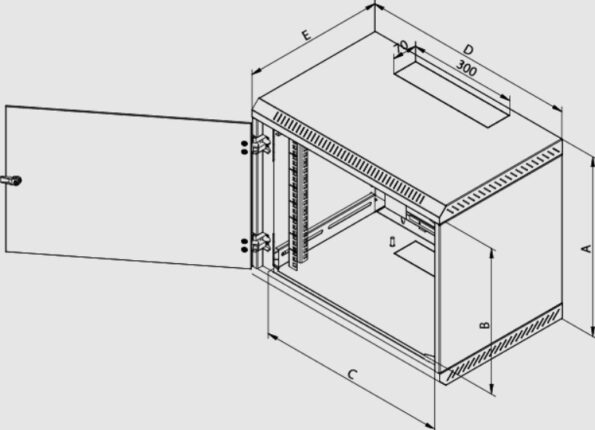Rack Triton 19" jednodílný 18U/400mm prosklené dveře, šedý – Obrázok 3