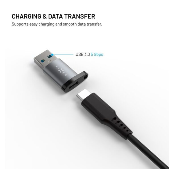 Redukcia FIXED Link USB-C na USB-A, sivá – Obrázok 3