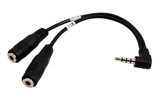 Redukcia-Roline-4polovy-jack35M-2x-jack-35F-15cm-kabel Redukcia Roline 4pólový jack3,5(M) -> 2x jack 3,5(F), 15cm kábel – Obrázok 1