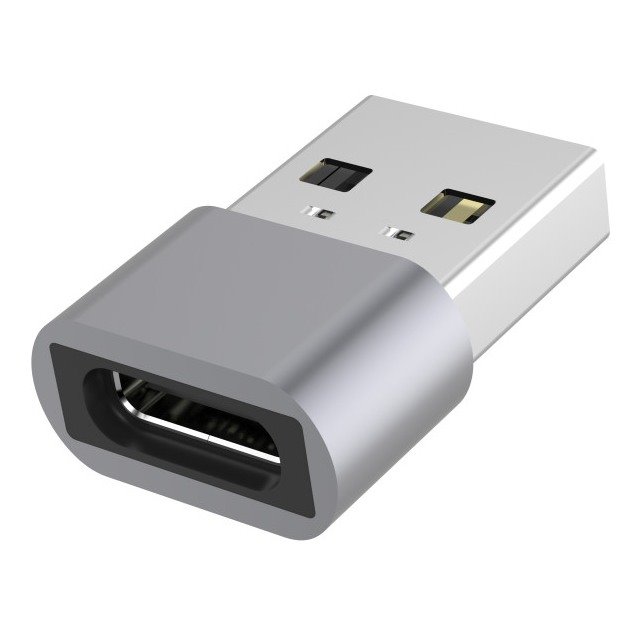 Redukcia-USB-C-female-USB2.0-A-Male-hlinikova Redukcia USB C female - USB2.0 A Male hliníková – Obrázok 1
