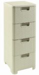 Regál Curver Style 4x14L so šuplíkmi biely