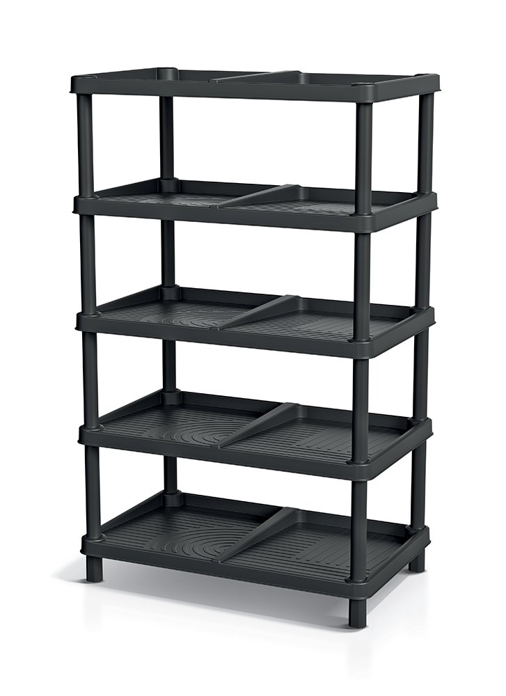 Regal-Prosperplast-na-topanky-TASSY-RACK-cierny Regál Prosperplast na topánky TASSY RACK, čierny – Obrázok 1