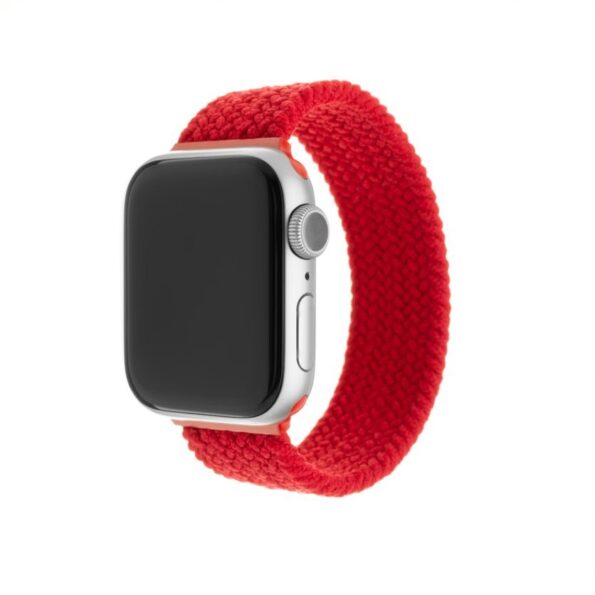 Remienok FIXED Nylon Strap elastický nylonový pre Apple Watch 38/40mm, veľkosť L, červený – Obrázok 2