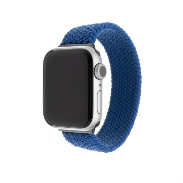 Remienok FIXED Nylon Strap elastický nylonový pre Apple Watch 38/40mm, veľkosť L, modrý – Obrázok 2