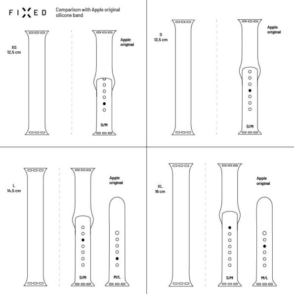 Remienok FIXED Nylon Strap elastický nylonový pre Apple Watch 38/40mm, veľkosť L, modrý – Obrázok 3