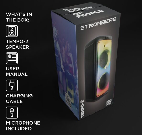 Repro Stromberg párty Tempo 2 Bluetooth s mikrofónom 120W – poškodený obal – Obrázok 7
