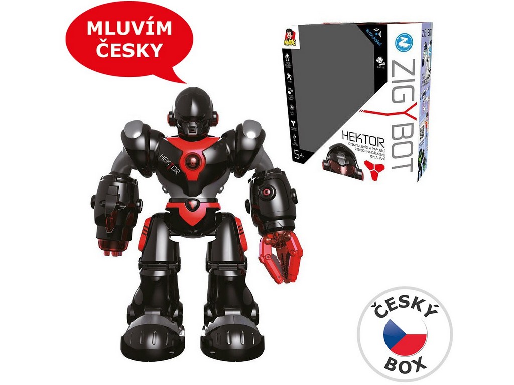 Robot-MaDe-Hektor-mluvi-cesky-a-rapuje-35-cm Robot MaDe Hektor mluví česky a rapuje 35 cm – Obrázok 1