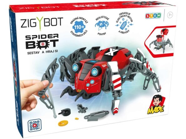 Robot MaDe Spider, stavebnica, 110 dielikov, 22 x 18,5 x 9 cm – Obrázok 3