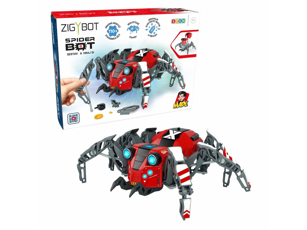 Robot-MaDe-Spider-stavebnica-110-dielikov-22-x-185-x-9-cm Robot MaDe Spider, stavebnica, 110 dielikov, 22 x 18,5 x 9 cm – Obrázok 1