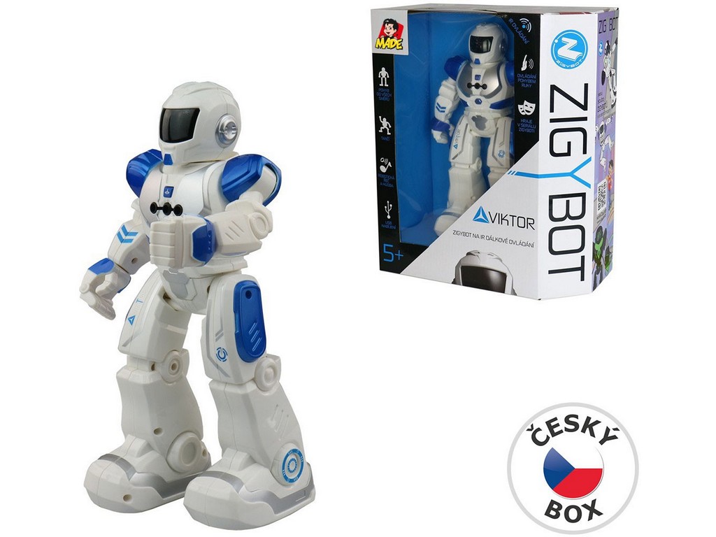 Robot-MaDe-Zigybot-Viktor-27cm-21-funkcii-modry Robot MaDe Zigybot Viktor 27cm, 21 funkcií (modrý) – Obrázok 1