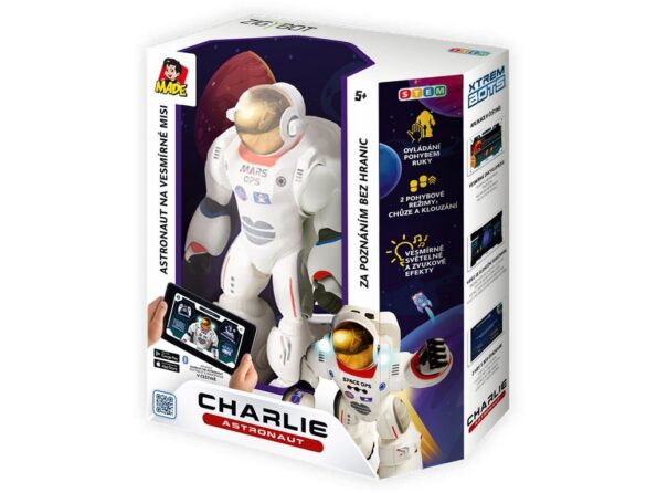 Robot MaDe Zigybot astronaut Charlie, s náučnou aplikáciou, 29,5 cm – Obrázok 5