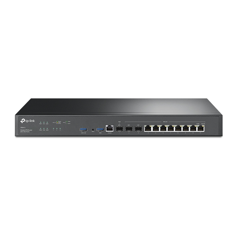 Router-TP-Link-ER8411-VPN-8x-GWANLan-1x-SFP-GWANLAN-2x-10GSFP-WANLAN-2x-USB-Omada-SDN Router TP-Link ER8411 VPN 8x GWAN/Lan, 1x SFP GWAN/LAN, 2x 10GSFP WAN/LAN, 2x USB, Omáda SDN – Obrázok 1
