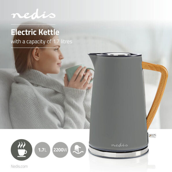 Rýchlovarná kanvica Nedis KAWK510EGY Soft-Touch, šedá – Obrázok 4
