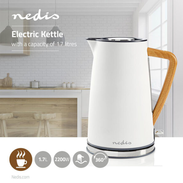 Rýchlovarná kanvica Nedis KAWK510EWT, Soft-Touch, biela – Obrázok 5