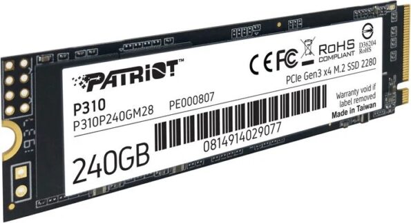 SSD disk Patriot P310 240GB, M.2 2280, PCIe 3.0 x4, NVMe – Obrázok 3