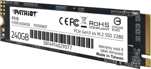 SSD disk Patriot P310 240GB, M.2 2280, PCIe 3.0 x4, NVMe – Obrázok 4