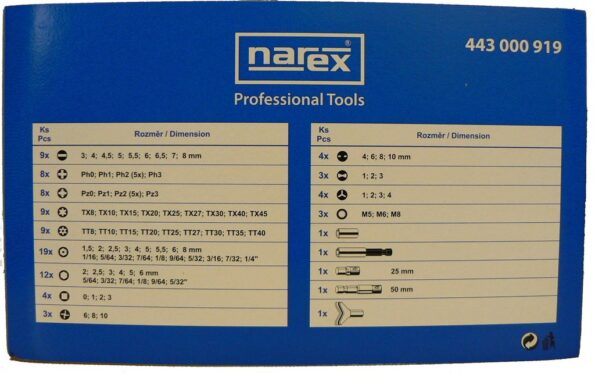 Sada bitov Narex 1/4"  100 ks – Obrázok 2