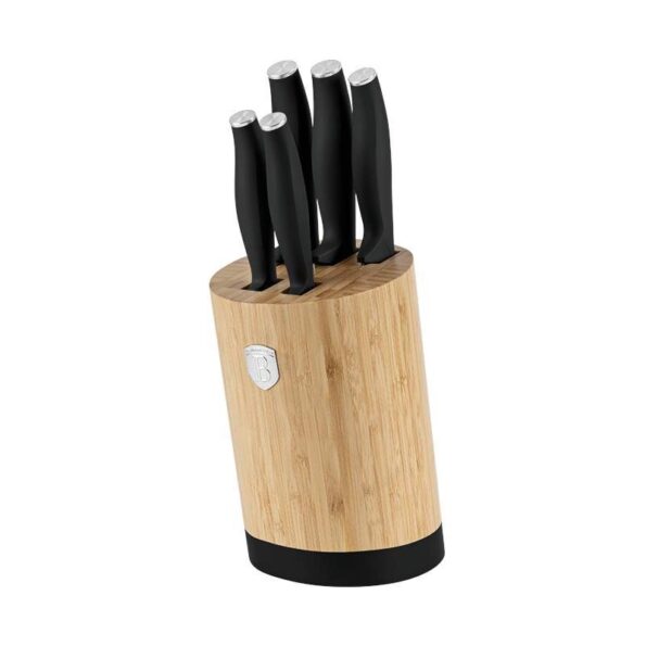 Sada nožov Berlingerhaus se stojanem Bamboo 6 ks Matte Black Collection – Obrázok 2