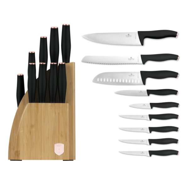 Sada nožov Berlingerhaus so stojanom BAMBOO 10 ks Black Rose Collection – Obrázok 3