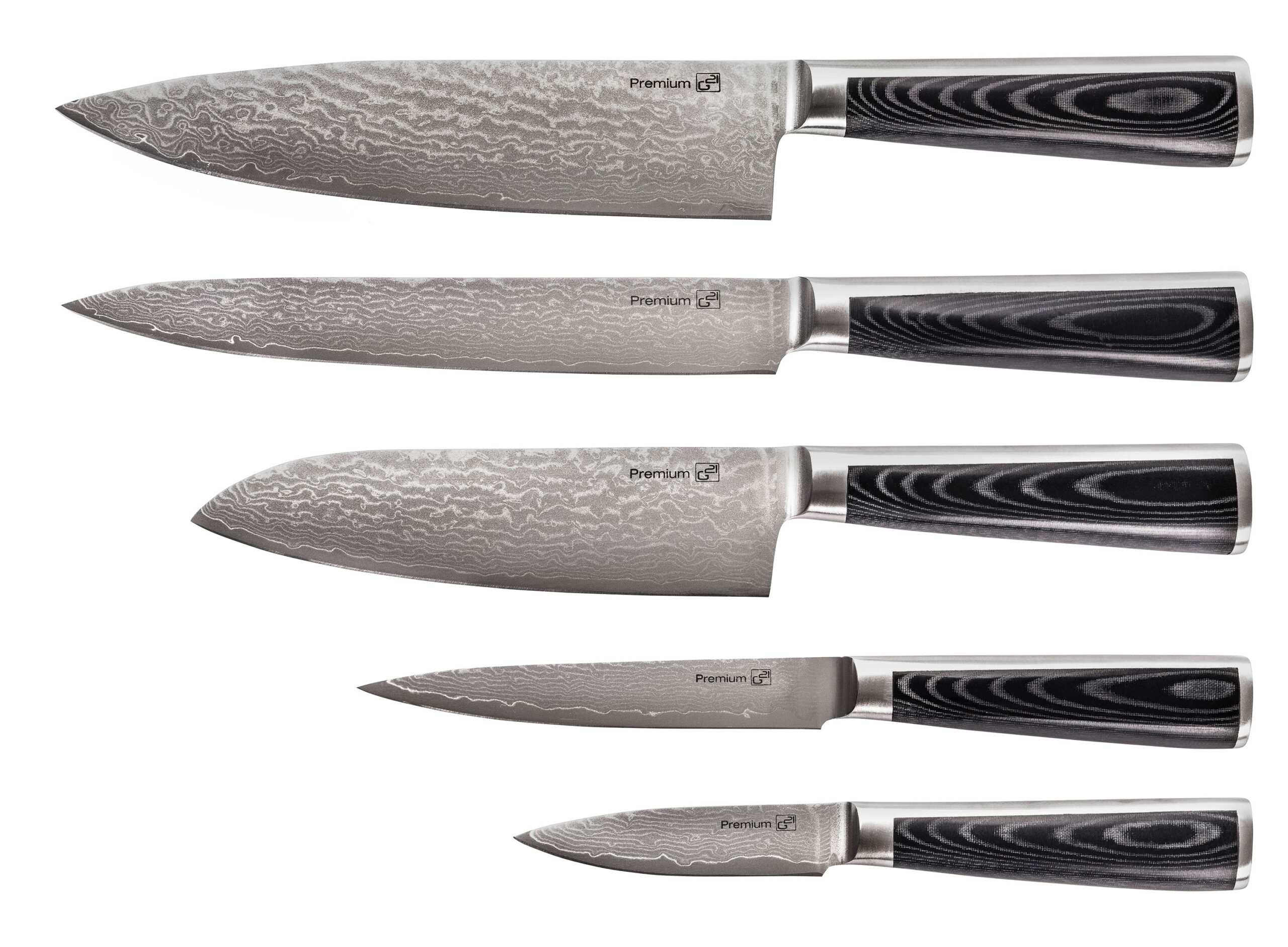 Sada-nozov-G21-Damascus-Premium-Box-5-ks Sada nožov G21 Damascus Premium, Box, 5 ks – Obrázok 1