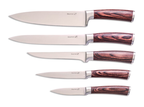 Sada nožov G21 Gourmet Dynamic 5 ks + černo-nerezový blok – Obrázok 2
