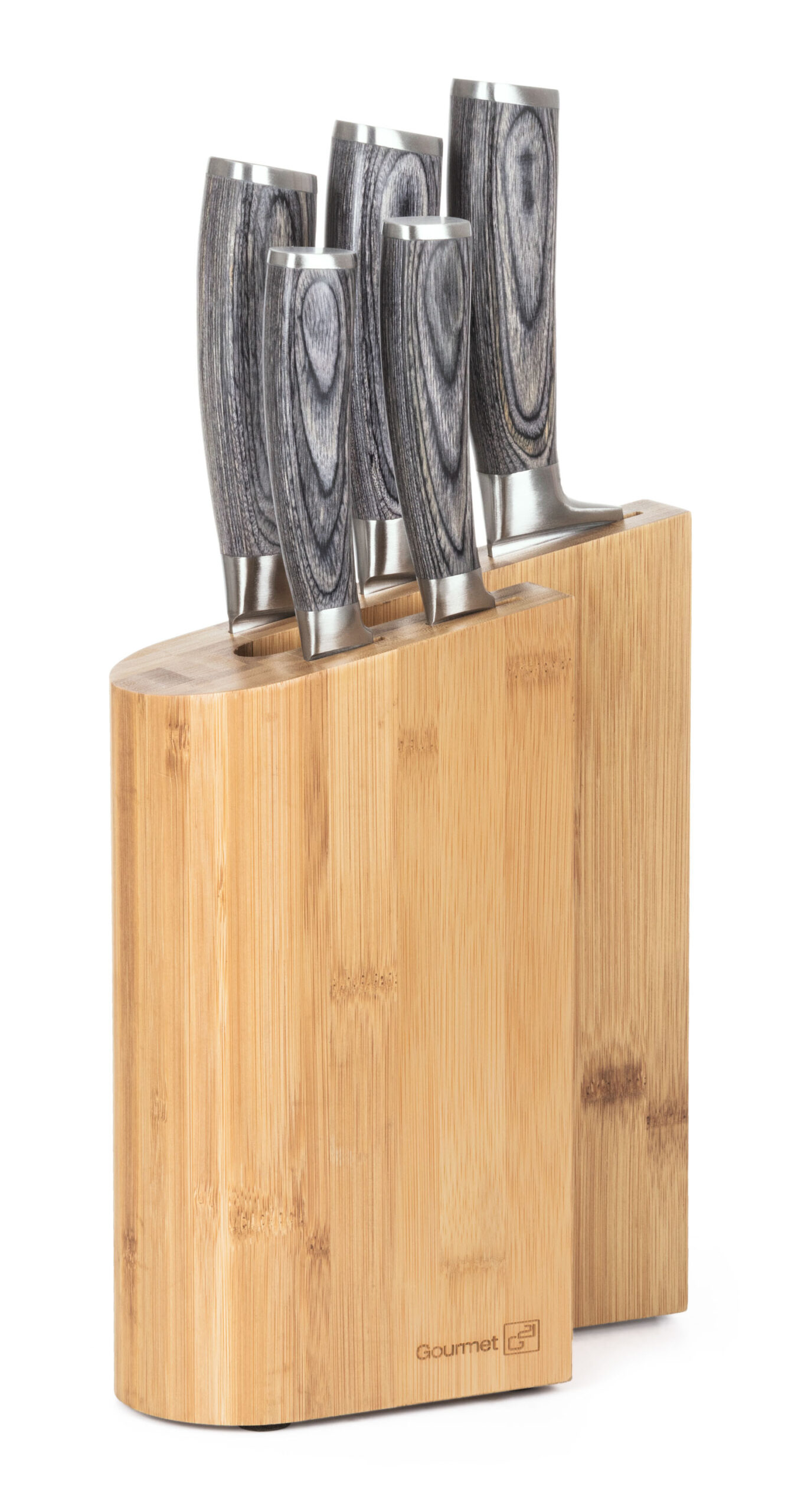 Sada-nozov-G21-Gourmet-Rock-5-ks-bambusovy-blok Sada nožov G21 Gourmet Rock 5 ks + bambusový blok – Obrázok 1