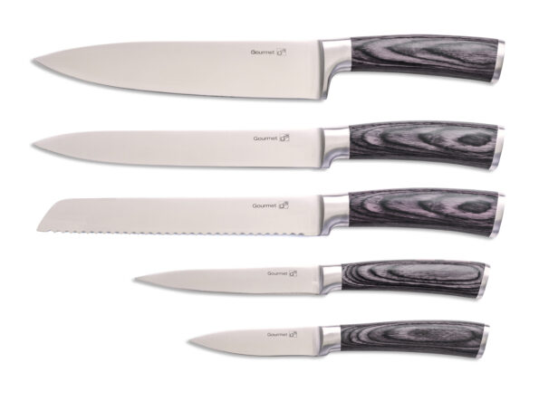 Sada nožov G21 Gourmet Rustic 5 ks + bambusový blok – Obrázok 2