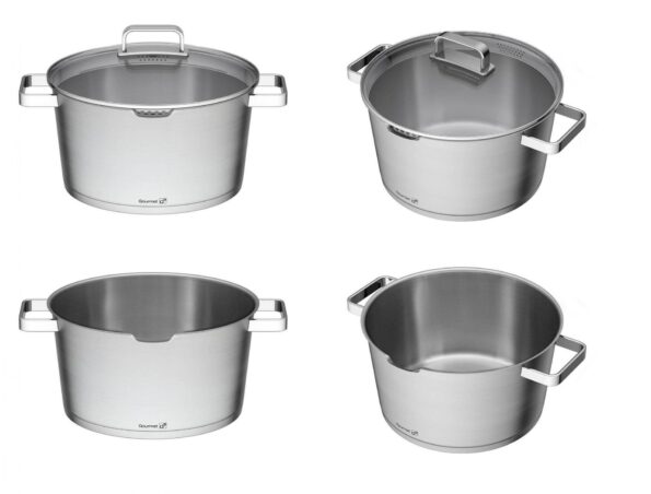 Sada riadu G21 Gourmet Magic s cedníkom, 4 díly, nerez – Obrázok 8