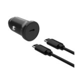 Set FIXED autonabíjačky s USB-C výstupom a USB-C/USB-C kábla, podpora PD, 1 meter, 20W, čierna – Obrázok 2