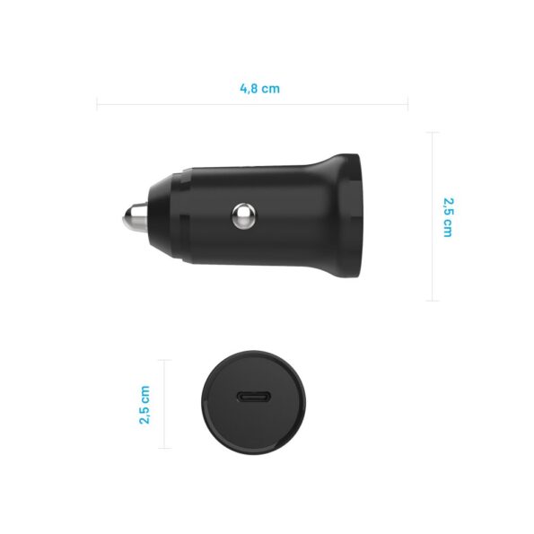 Set FIXED autonabíjačky s USB-C výstupom a USB-C/USB-C kábla, podpora PD, 1 meter, 20W, čierna – Obrázok 6