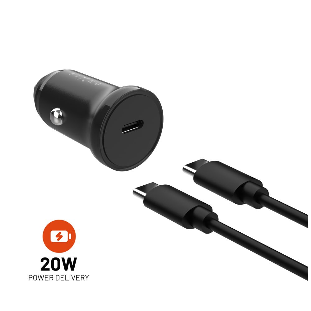 Set-FIXED-autonabijacky-s-USB-C-vystupom-a-USB-CUSB-C-kabla-podpora-PD-1-meter-20W-cierna Set FIXED autonabíjačky s USB-C výstupom a USB-C/USB-C kábla, podpora PD, 1 meter, 20W, čierna – Obrázok 1