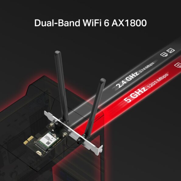 Sieťová karta TP-Link Mercusys MA70XE AXE 1800, WiFi 6, Bluetooth 5.3, 2,4/5GHz, PCI-e – Obrázok 4