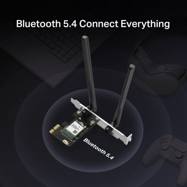 Sieťová karta TP-Link Mercusys MA70XE AXE 1800, WiFi 6, Bluetooth 5.3, 2,4/5GHz, PCI-e – Obrázok 5