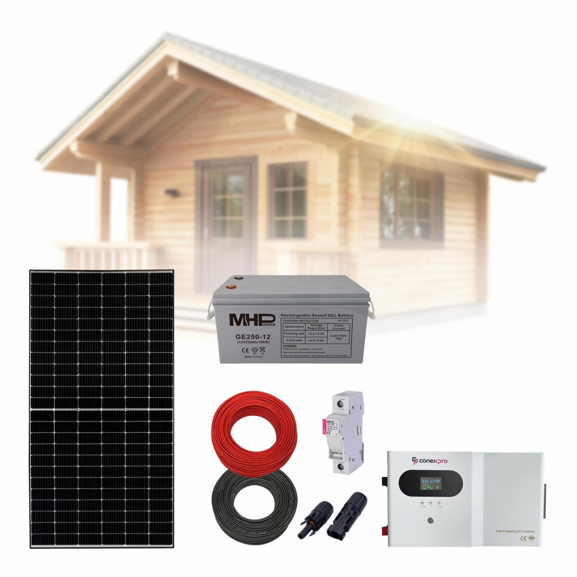 Solarny-set-Chata-wall-450-bateria-250Ah Solárny set Chata wall 450 batéria 250Ah – Obrázok 1