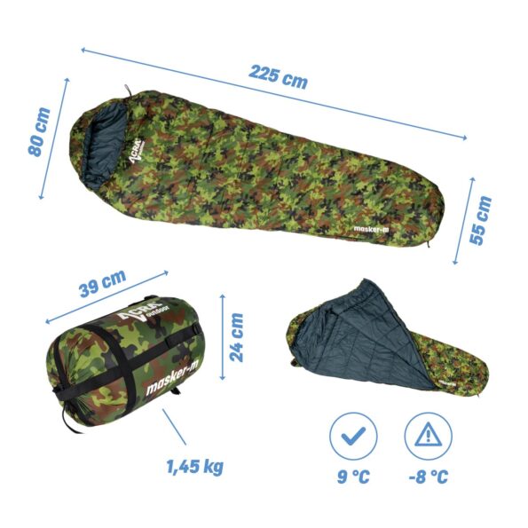 Spacák Acra Masker-M maskáčový, múmia – Obrázok 3