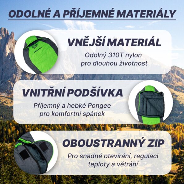 Spacák Acra Pongee 800 - 210 cm, kačacie perie – Obrázok 5