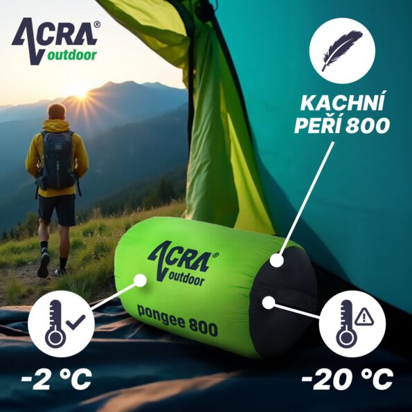 Spacák Acra Pongee 800 - 210 cm, kačacie perie – Obrázok 9