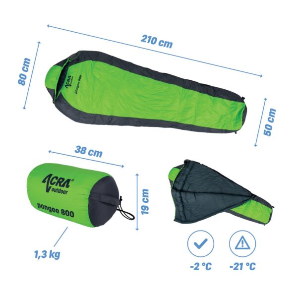 Spacák Acra Pongee 800 - 210 cm, kačacie perie – Obrázok 10
