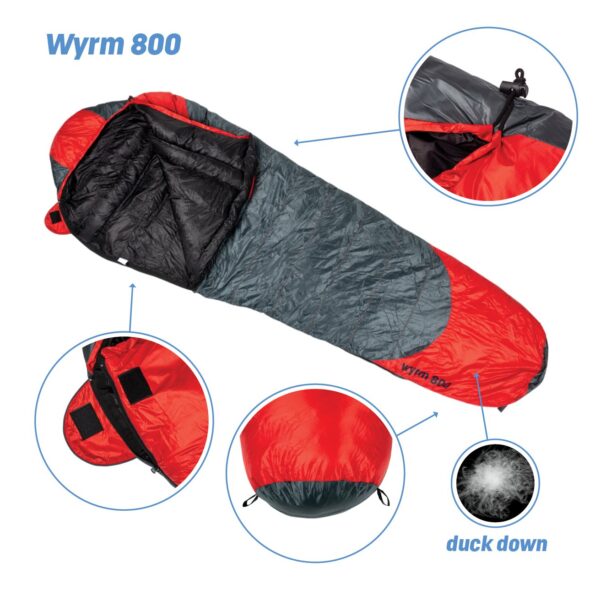 Spacák Acra Wyrm 800 - 225 cm, kačacie perie – Obrázok 3